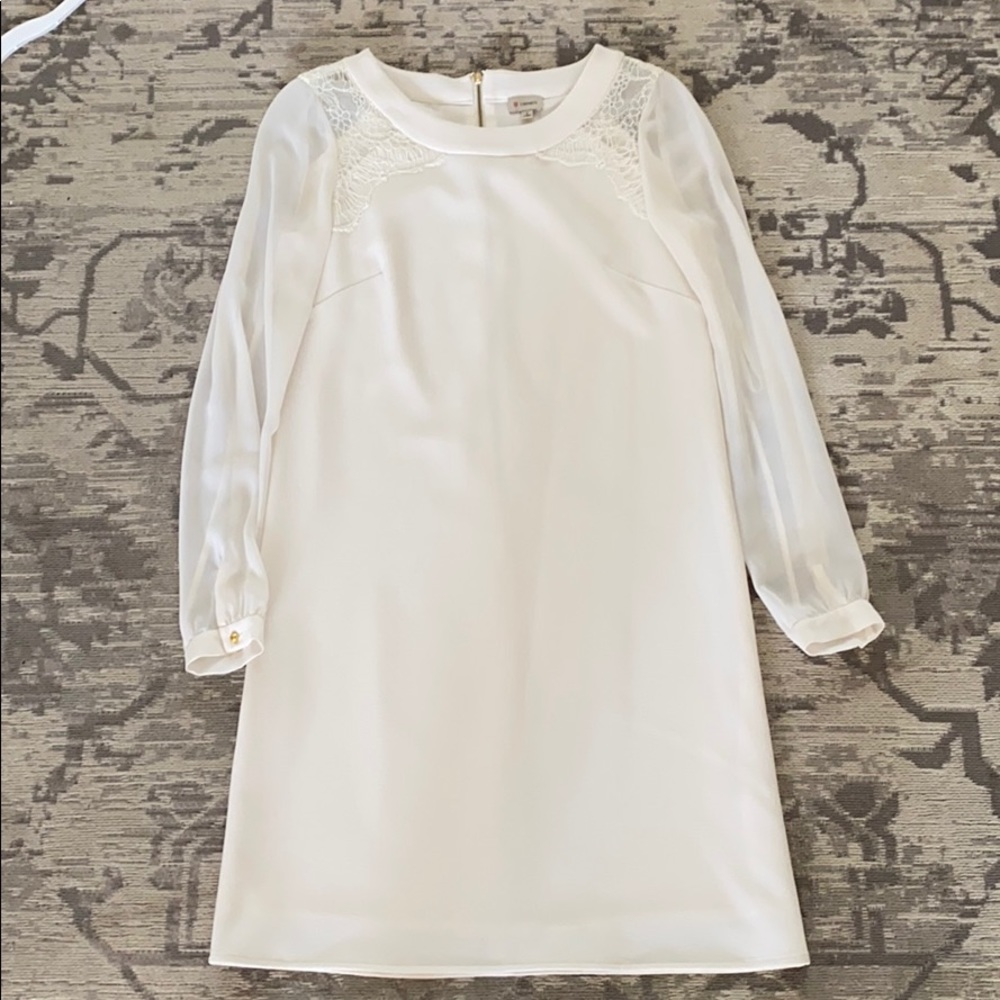 Off white long sleeve mini dress